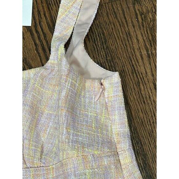Rumored Womens Summer Heights Mini Dress Tweed Square Neck Sherbet Size 8 NWT - Picture 6 of 11